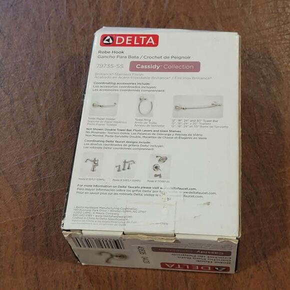 Delta Cassidy 79735-SS Double Robe Hook, Stainless Steel New, sealed - Picture 8 of 11